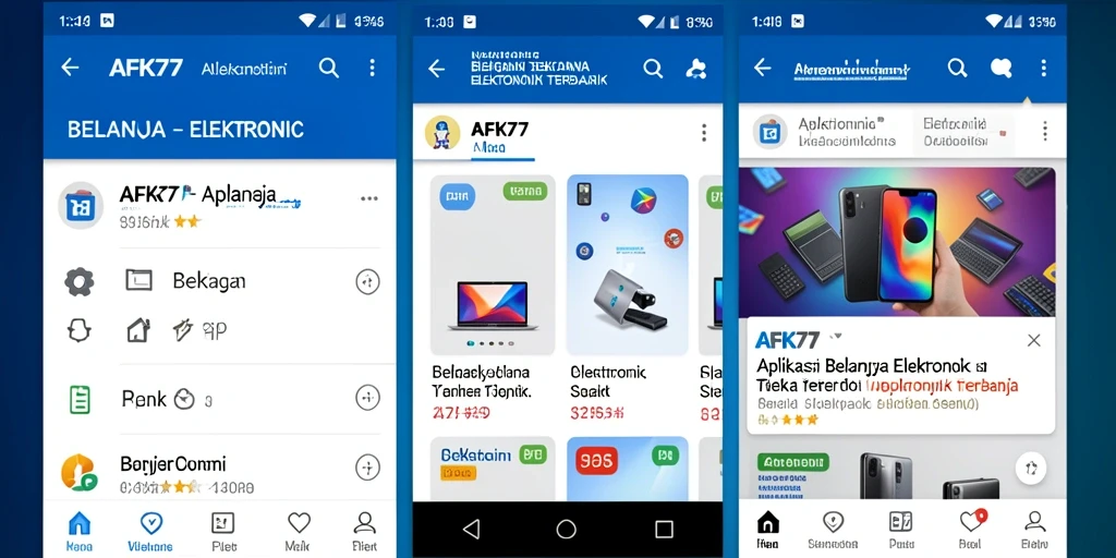 Tampilan antarmuka AFK77 yang modern dan intuitif untuk belanja elektronik.