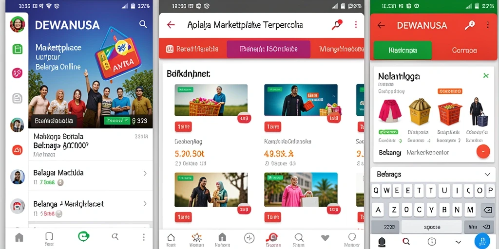 Tampilan antarmuka DEWANUSA yang modern dan fungsional untuk belanja online.