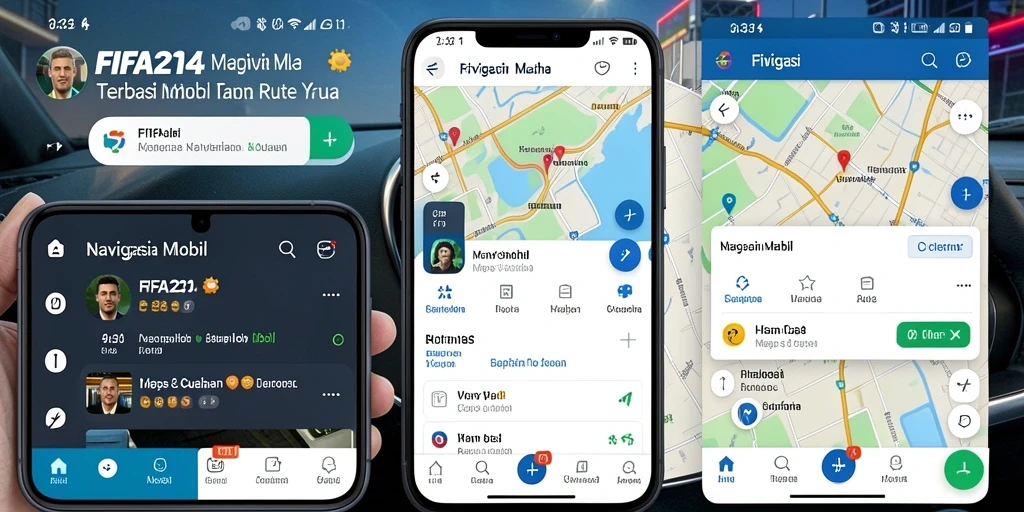 Screenshot aplikasi menunjukkan antarmuka Navigasi Mobil yang ramah pengguna.
