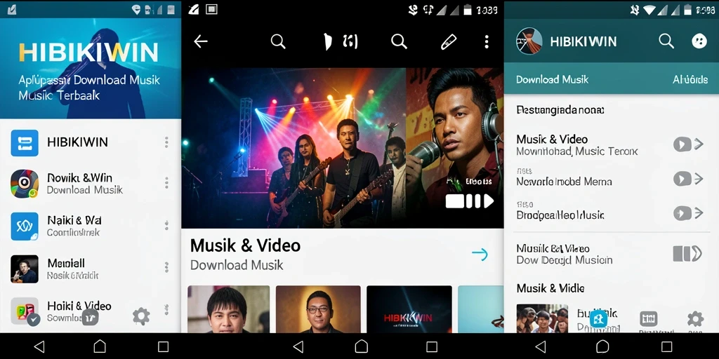 Antarmuka HIBIKIWIN yang sederhana dan menarik untuk Download Musik.