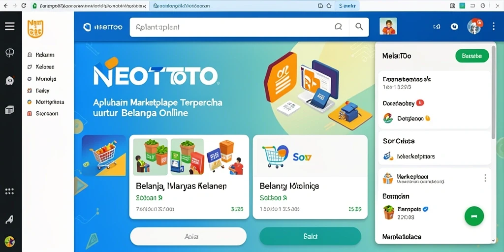 Tampilan antarmuka NEOTOTO yang memudahkan navigasi belanja.