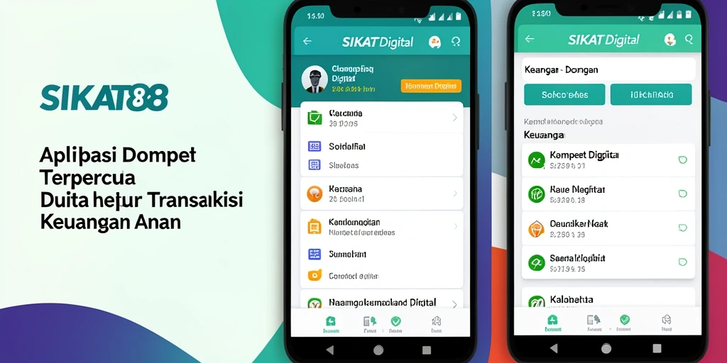 Antarmuka aplikasi SIKAT88 yang menampilkan fungsi Dompet Digital dengan jelas.