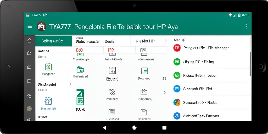 Antarmuka aplikasi TYA777 untuk pengelolaan file yang sederhana dan efisien.